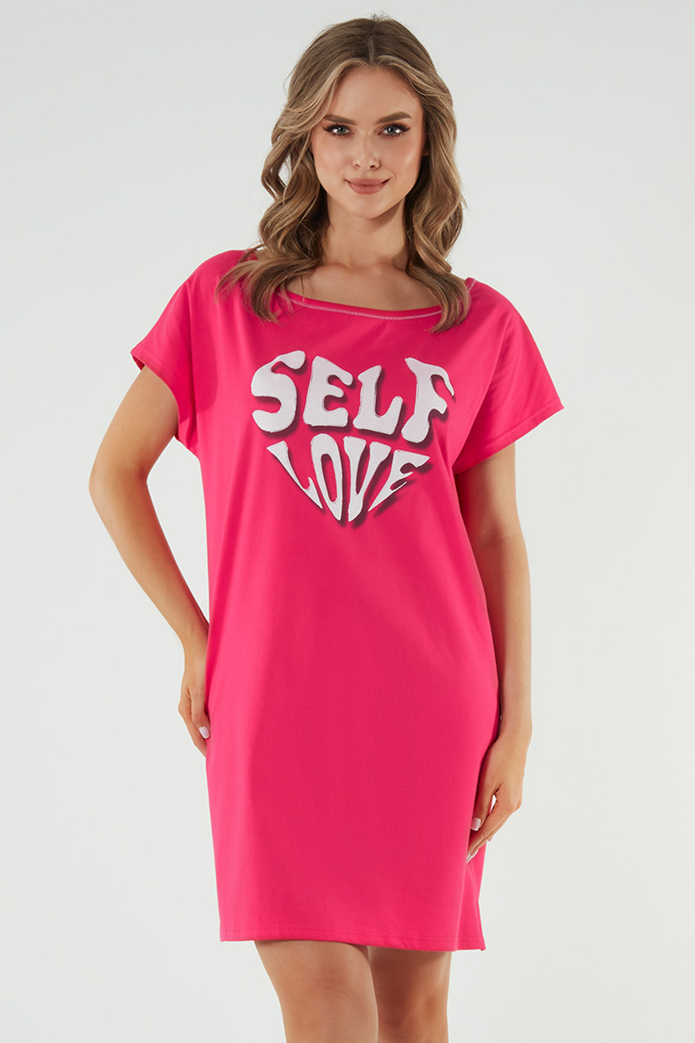 Italian Fashion Selfie kr.r. Nocna koszula, amarant
