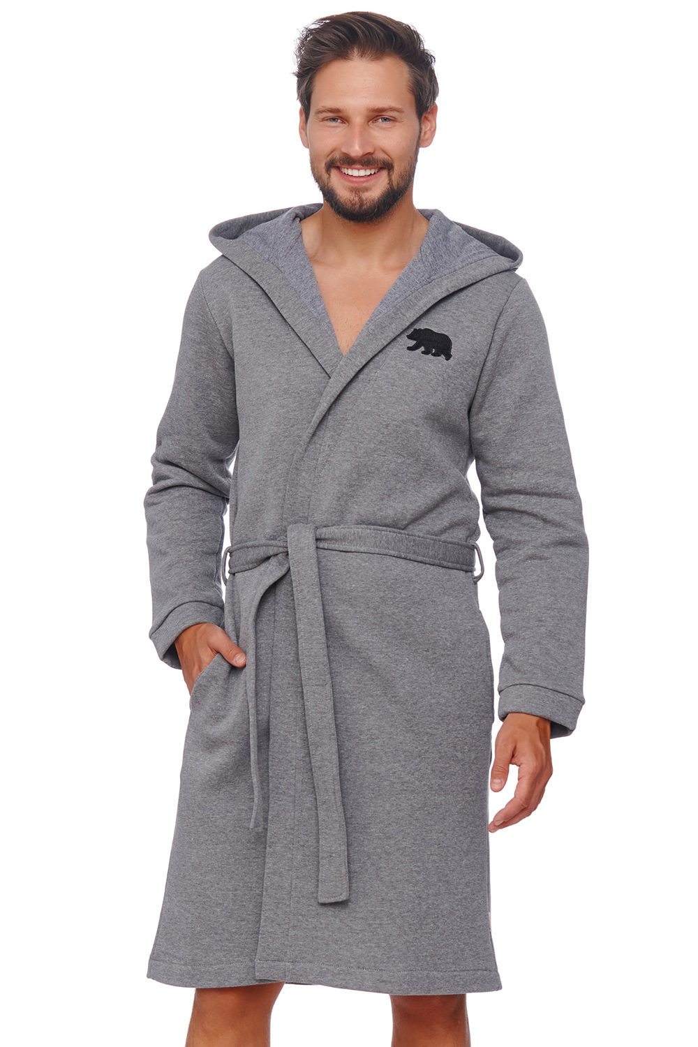 Doctor Nap SWW.9768 Nocna szlafrok, dark grey