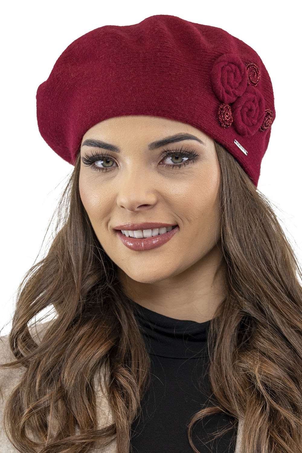 Vivisence 7037 Nakrycie gowy beret, bordowy