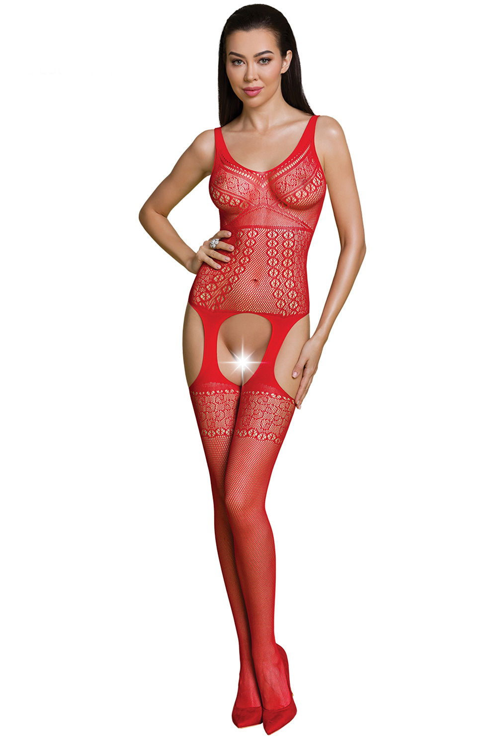 Passion ECO BS010 Body bodystocking, red