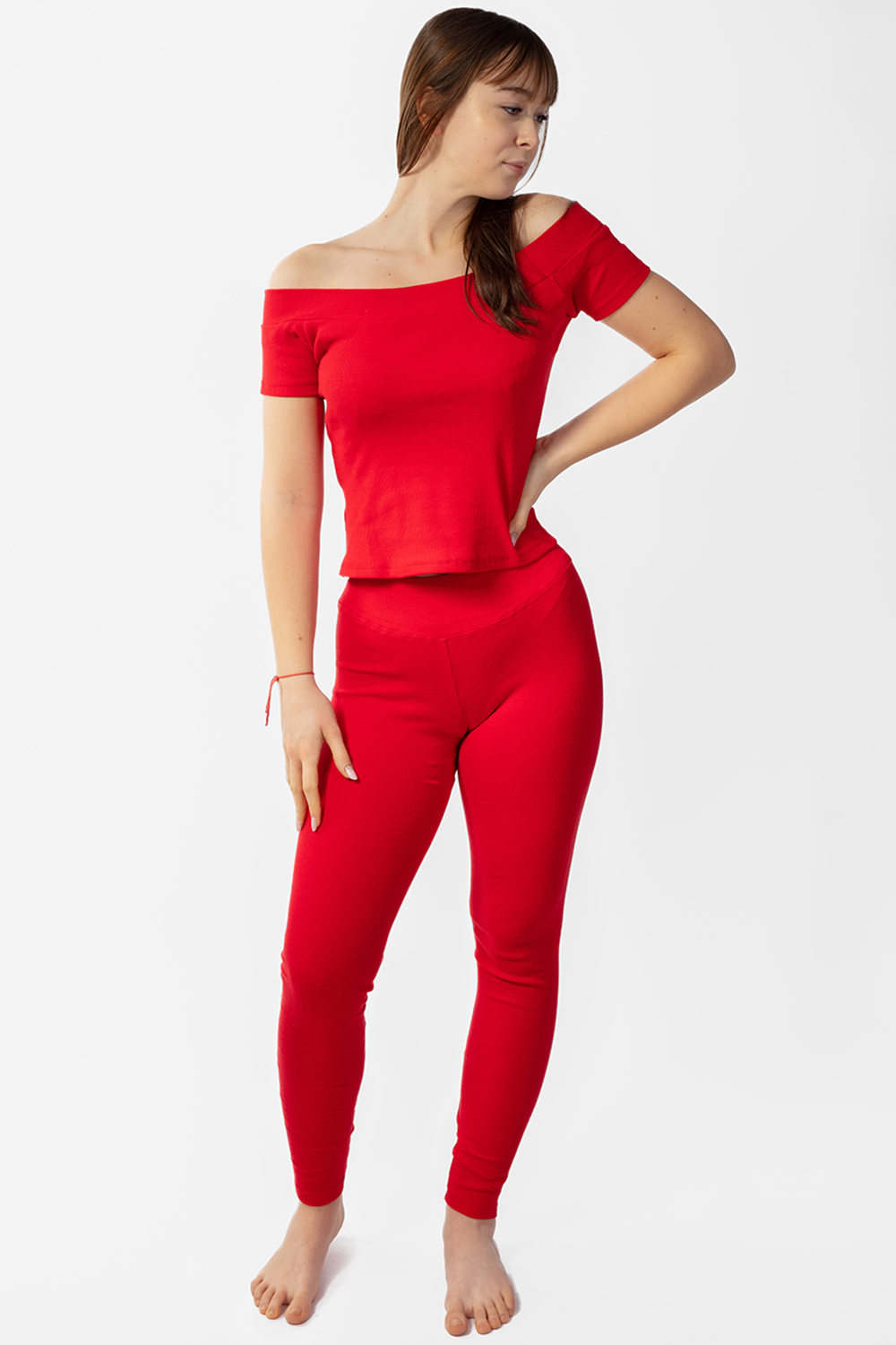 Dkaren Bayo-Kpl Komplet legginsy + bluzka, czerwony