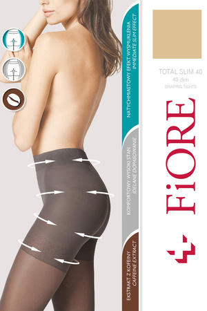 Fiore Total Slim 40 den M5207 Wyrb poczoszniczy rajstopy, tan