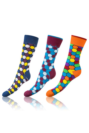 Bellinda Crazy Socks BE491004-307 3-pack Skarpety za kostk, karo