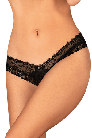 Obsessive Medilla crotchless thong Majtki stringi otwarte, czarny