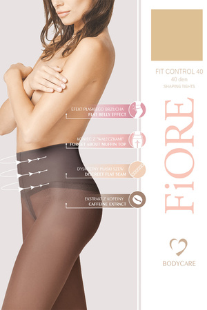 Fiore Fit Control 40 den M5205 Wyrb poczoszniczy rajstopy, tan