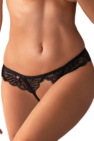 Obsessive Contica crotchles thong Majtki stringi, czarny