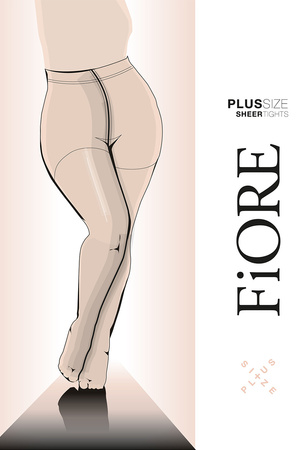 Fiore Plus Size 20 DEN C5120 Wyrb poczoszniczy rajstopy, light natural