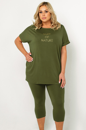 Italian Fashion Natura kr.r. sp.3/4 Nocna piama, khaki