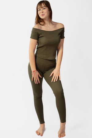 Dkaren Bayo-Kpl Komplet legginsy + bluzka, khaki